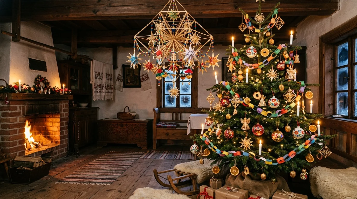 Tradycyjne ozdoby bożonarodzeniowe - folk i rękodzieło