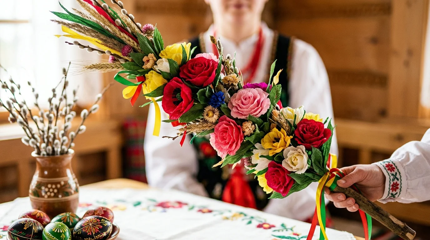 Kolekcja ręcznie plecionych koszyków wiklinowych w pracowni wiklinarza - Rudnik nad Sanem