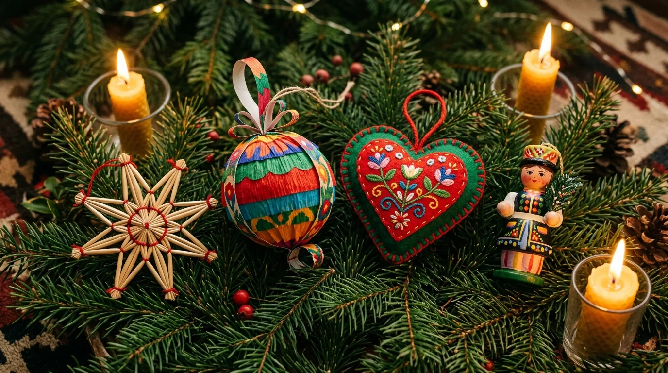 Ręcznie robiona biżuteria ludowa - korale, bursztyn i folk design